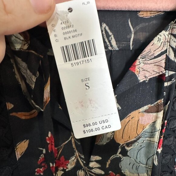 Anthropologie MAEVE Odette Floral Peasant Blouse Top Small Flowy Autumn Fall NWT - Picture 7 of 10